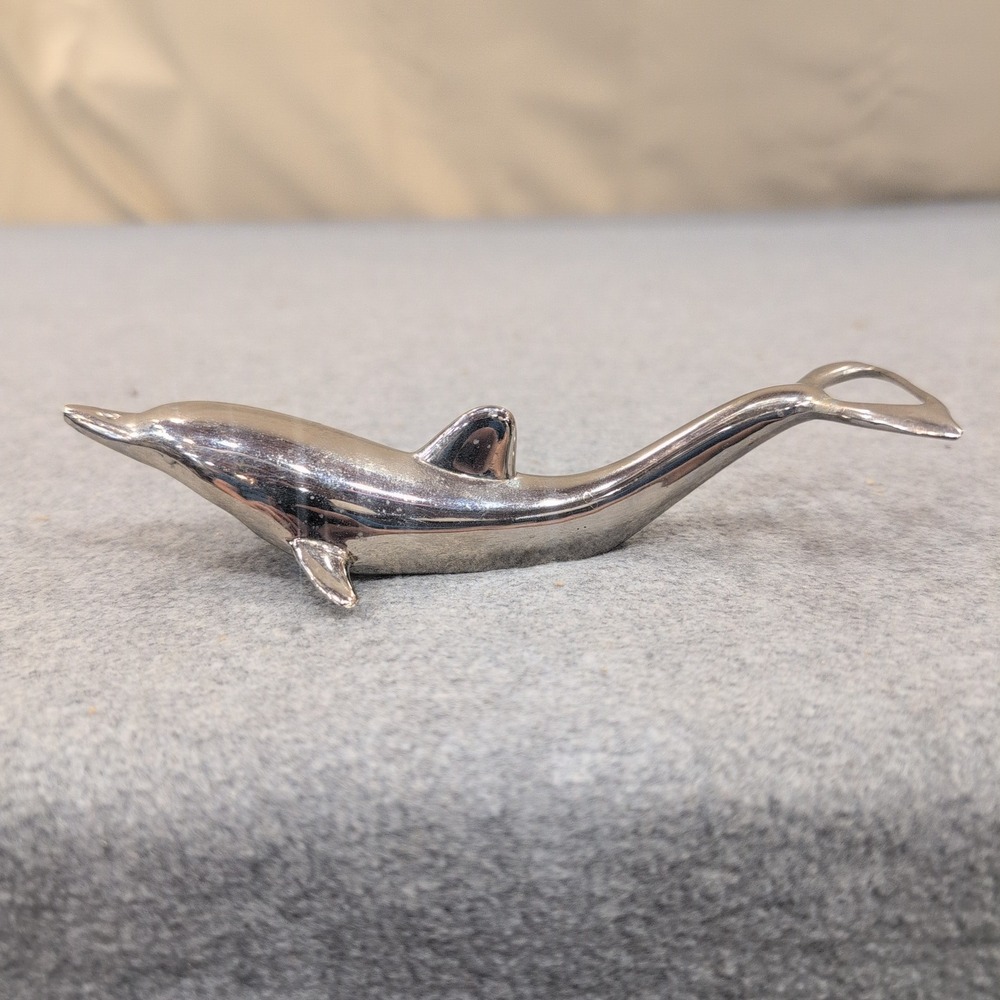 Vintage Silver Dolphin Bottle Opener Metal Nautical Barware Accessory‎ - Picture 3 of 6